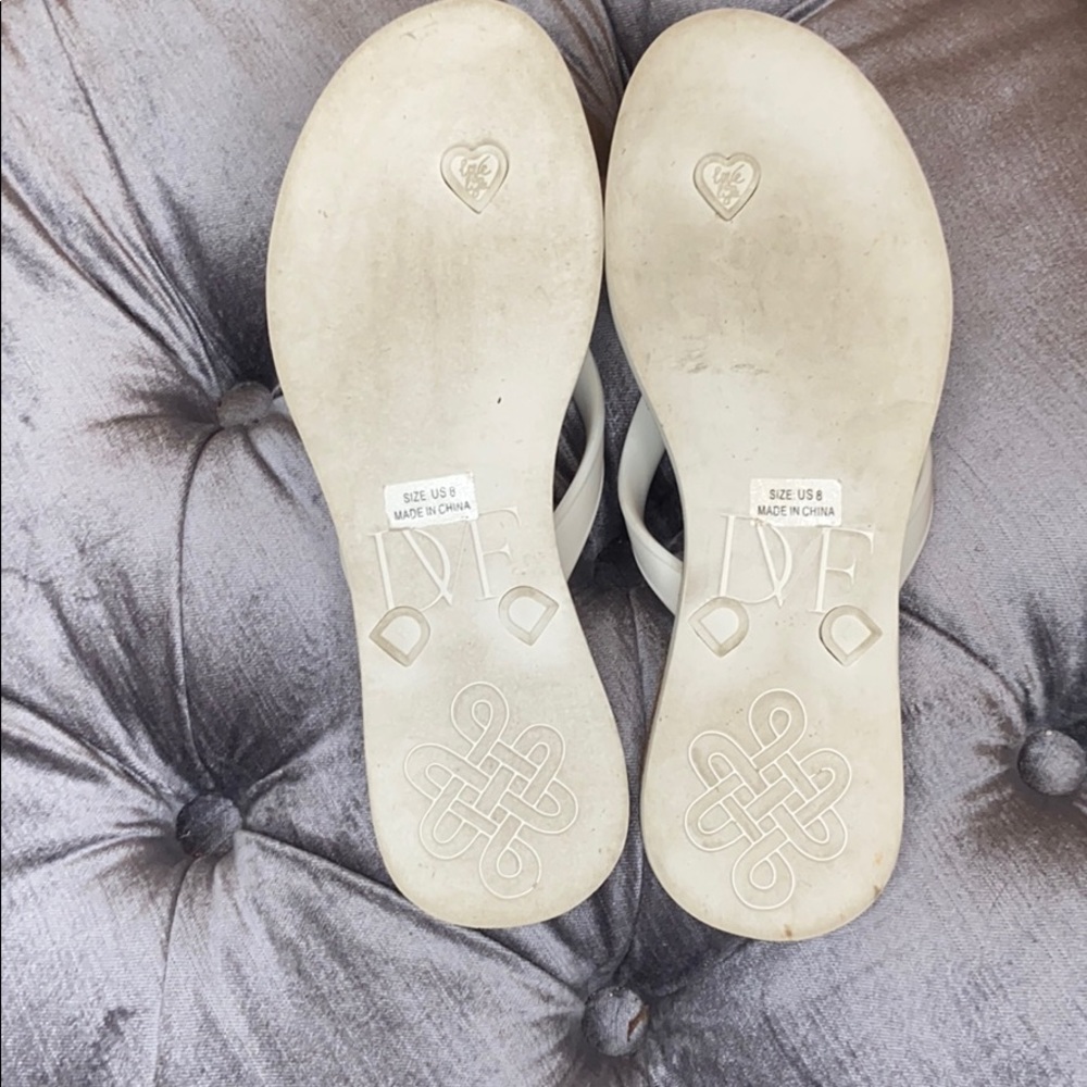 Authentic Diane Von Furstenberg White Sandals sz:8 - Picture 4 of 9